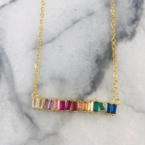 Rainbow Cubic Zirconia ImperfectlyPerfect Baguette